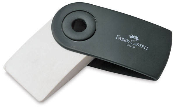 Open in modal - Faber-Castell Wave Eraser - Shown with eraser swiveled out for use
