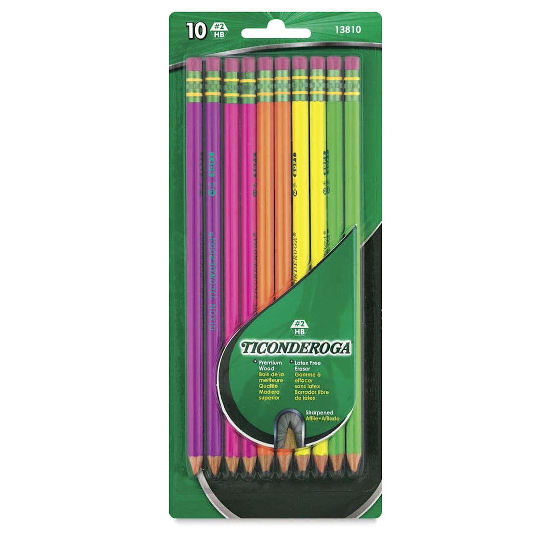 Open in modal - Dixon Ticonderoga Pencils - Neon, Pkg of 10, Pre-Sharpened