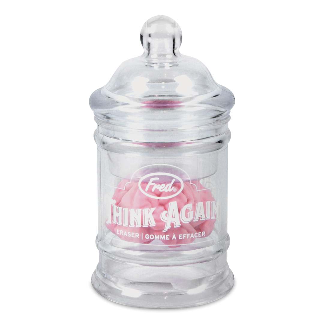 Open in modal - Fred Think Again Eraser (Apothecary-style jar packaging)
