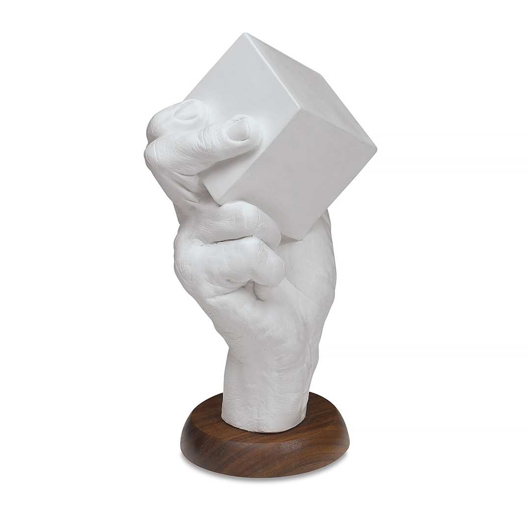 Open in modal - Human Hand Stand - Front of right hand holding a Cube