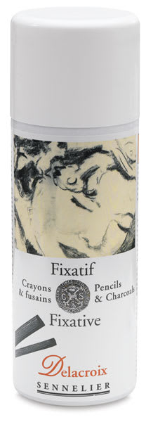 Open in modal - Sennelier Delacroix Spray Fixative for Pencils and Charcoals - Front of spray can shown