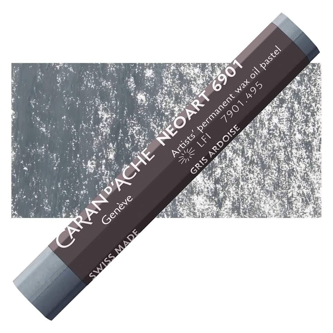 Open in modal - Caran d’Ache Neoart 6901 Pastel - Slate Grey, pastel and swatch