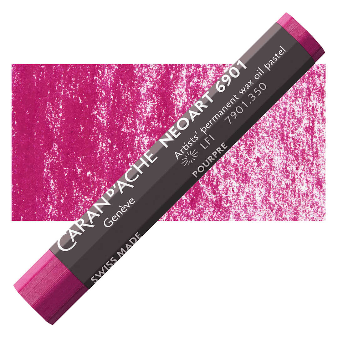 Open in modal - Caran d’Ache Neoart 6901 Pastel - Purplish Red, pastel and swatch