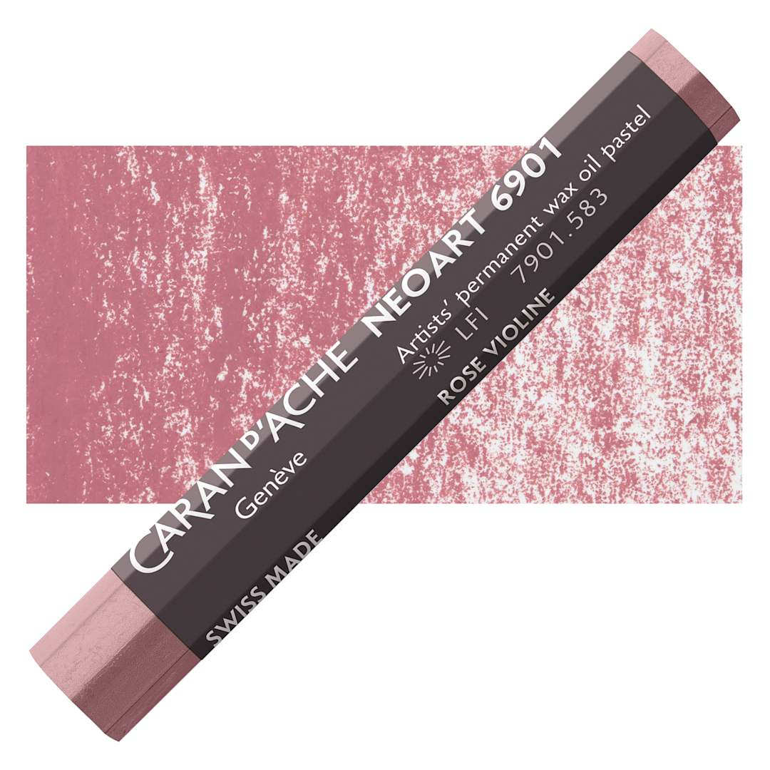Open in modal - Caran d’Ache Neoart 6901 Pastel - Violet Pink, pastel and swatch