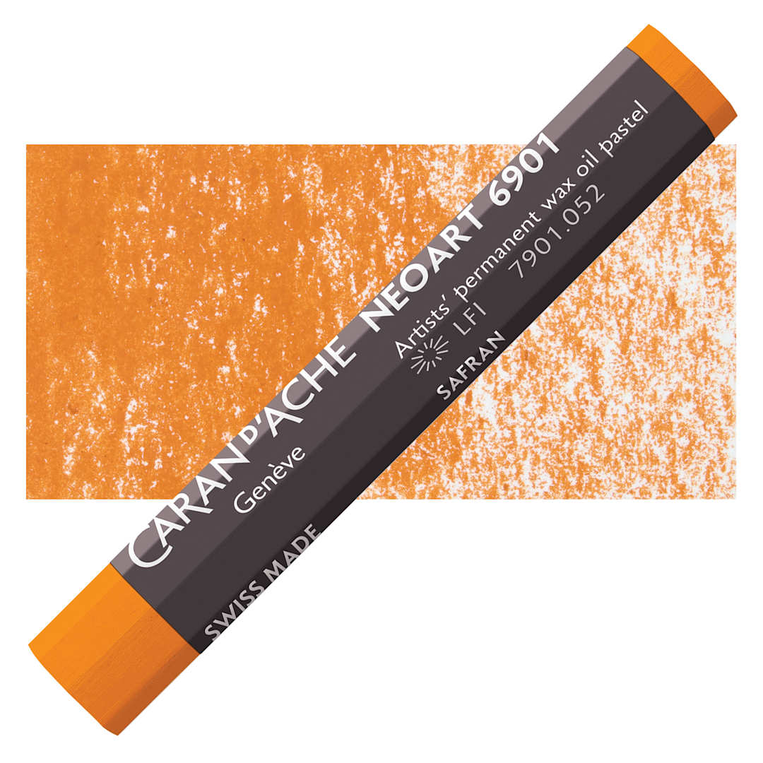 Open in modal - Caran d’Ache Neoart 6901 Pastel - Saffron, pastel and swatch