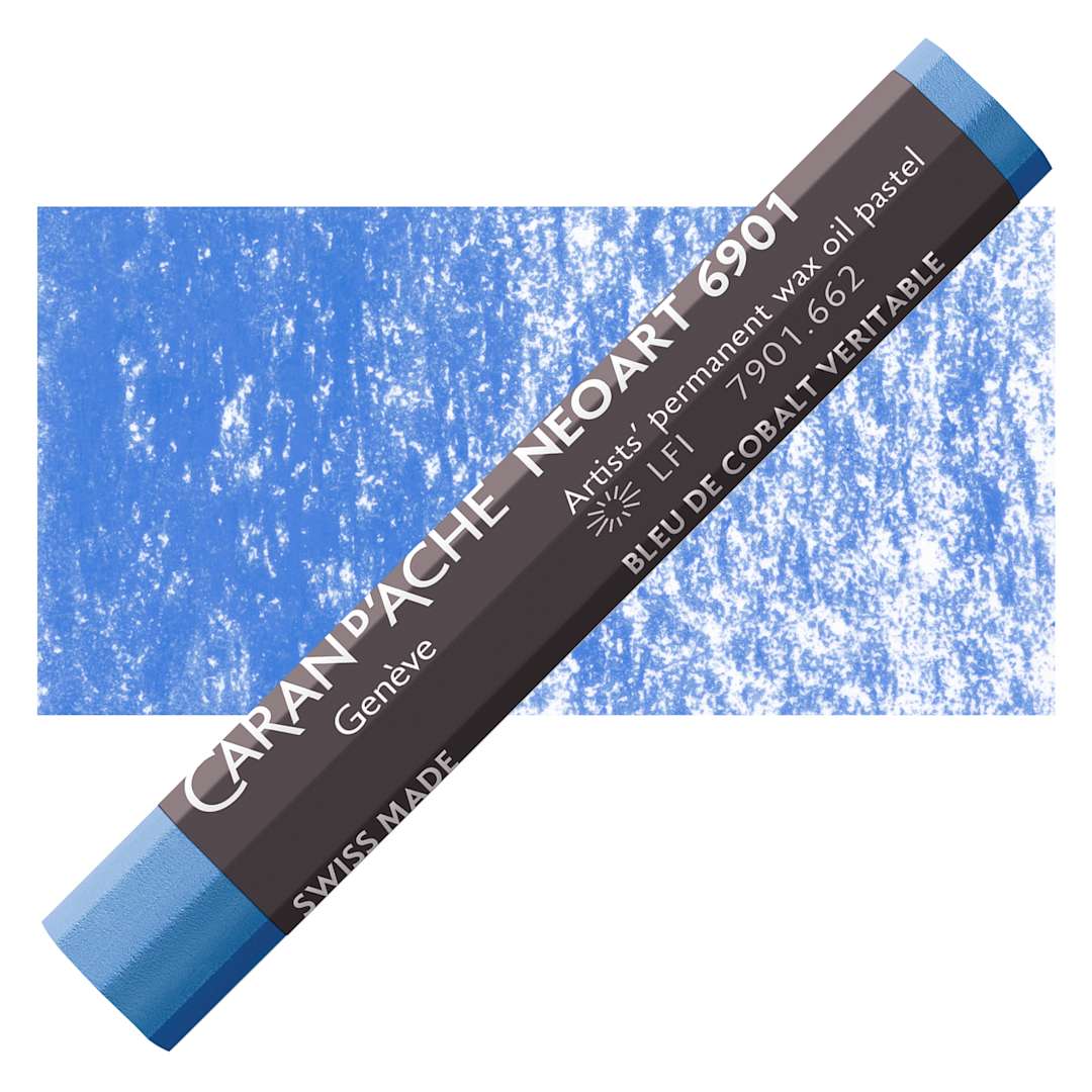 Open in modal - Caran d’Ache Neoart 6901 Pastel - Genuine Cobalt Blue, pastel and swatch