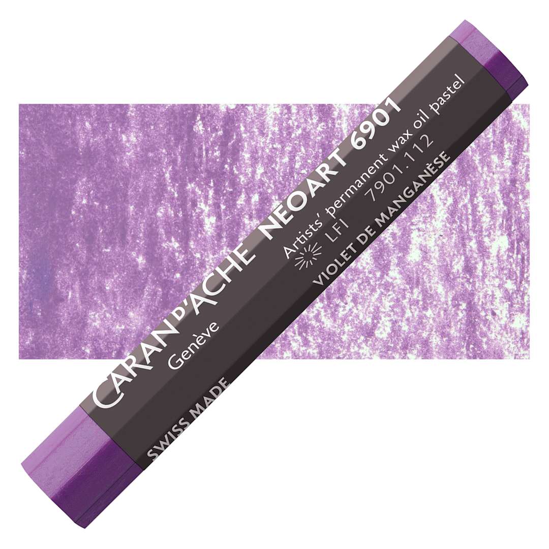 Open in modal - Caran d’Ache Neoart 6901 Pastel - Manganese Violet, pastel and swatch