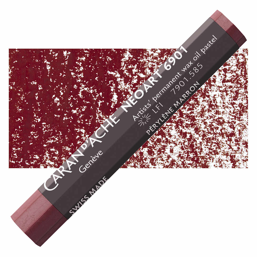 Open in modal - Caran d’Ache Neoart 6901 Pastel - Perylene Brown, pastel and swatch