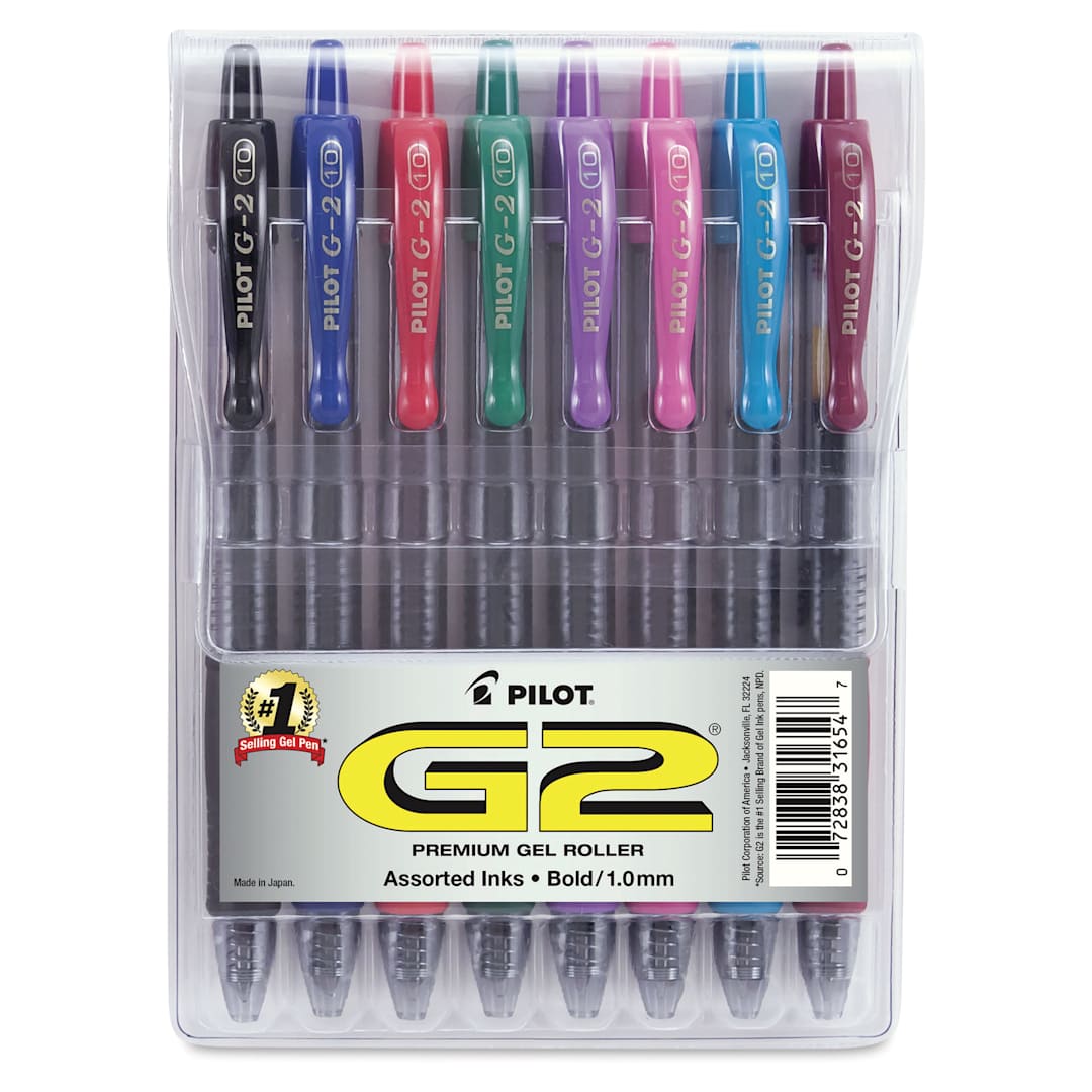 Open in modal - Pilot G2 Gel Pen Set - 1.0 mm, Set of 8 - front of packaging