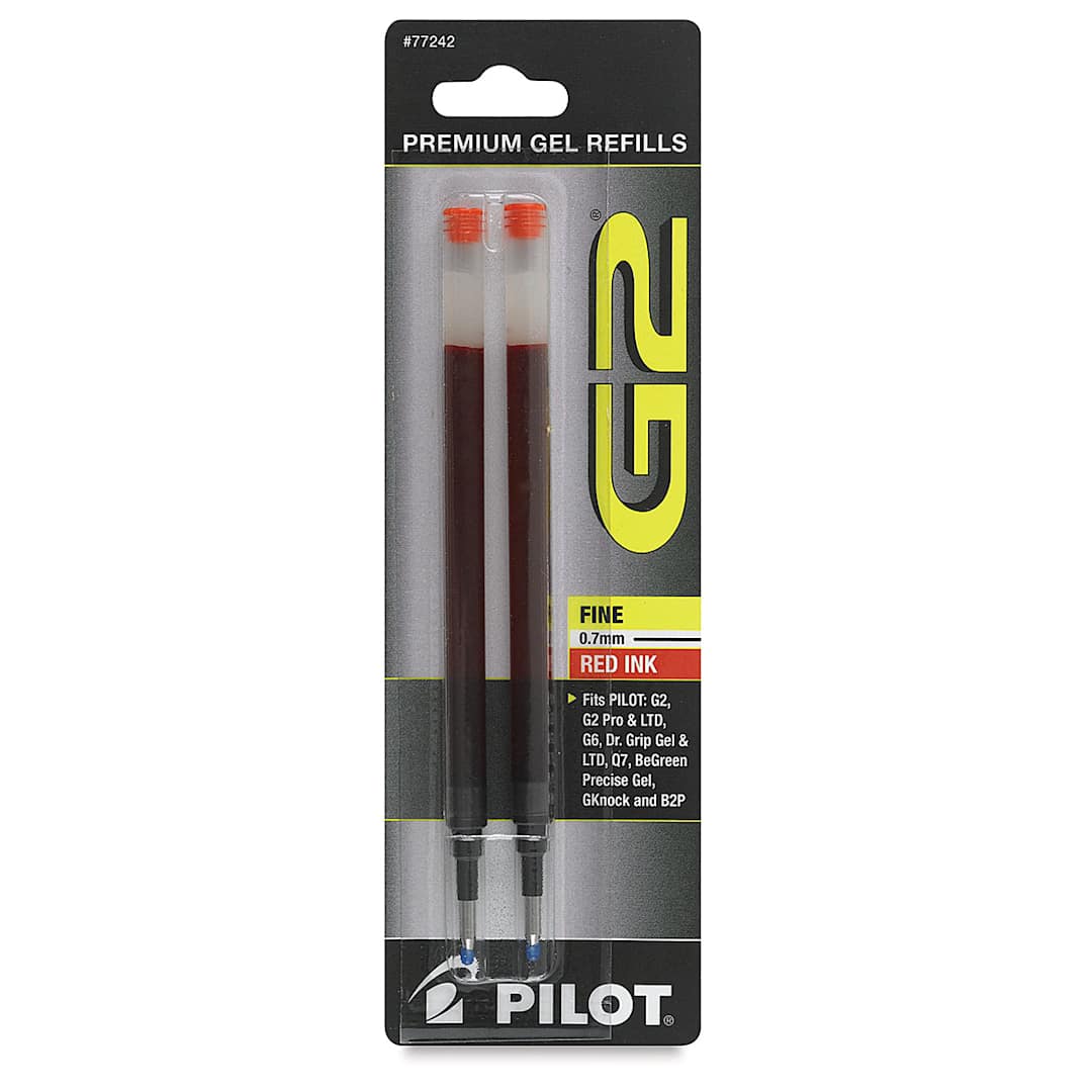 Open in modal - Pilot G2 Gel Pen Refill - 0.7 mm, Red, Fine, Pkg of 2