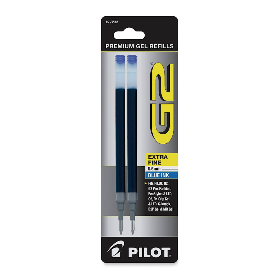 Open in modal - Pilot G2 Gel Pen Refills - 0.5 mm, Blue, Extra Fine, Pkg of 2