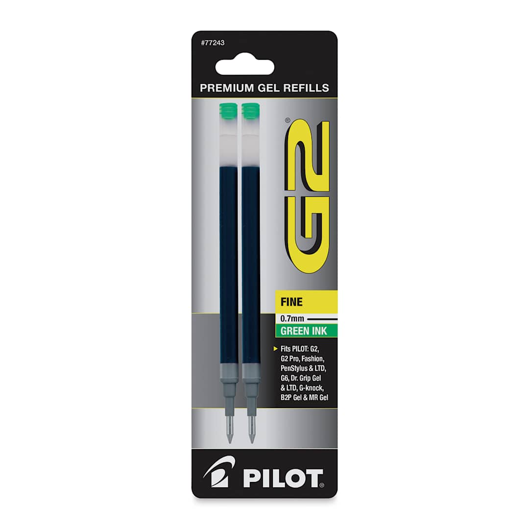 Open in modal - Pilot G2 Gel Pen Refill - 0.7 mm, Green, Fine, Pkg of 2