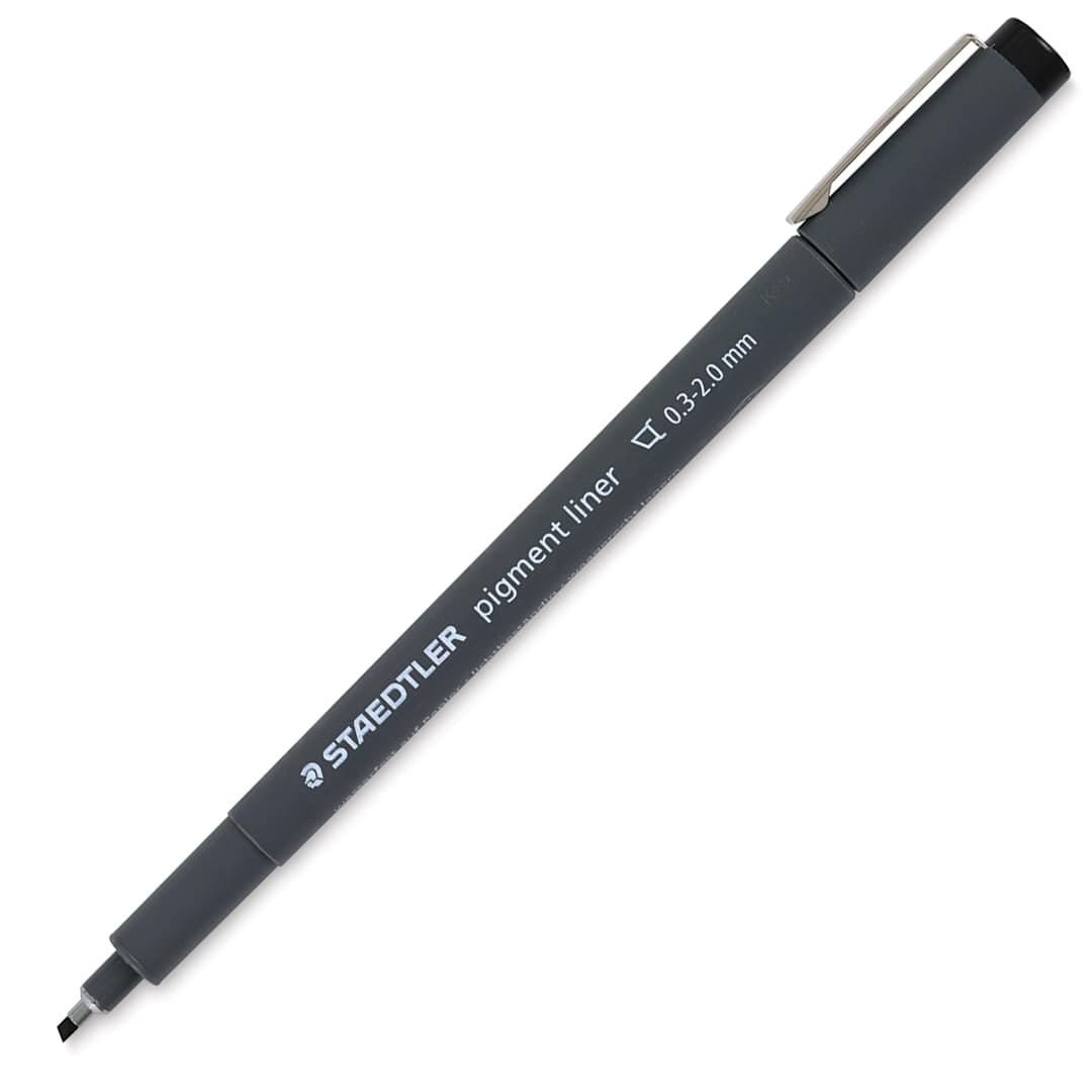 Open in modal - Staedtler Pigment Liner Pen - Black, Calligraphy Tip, 2 mm