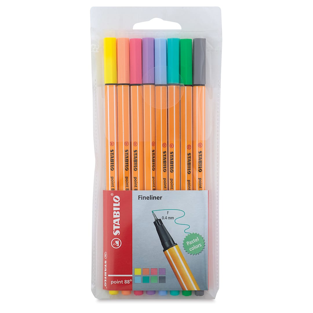Open in modal - Stabilo Point 88 Fineliner Pen Set - Pastel Colors, Set of 8