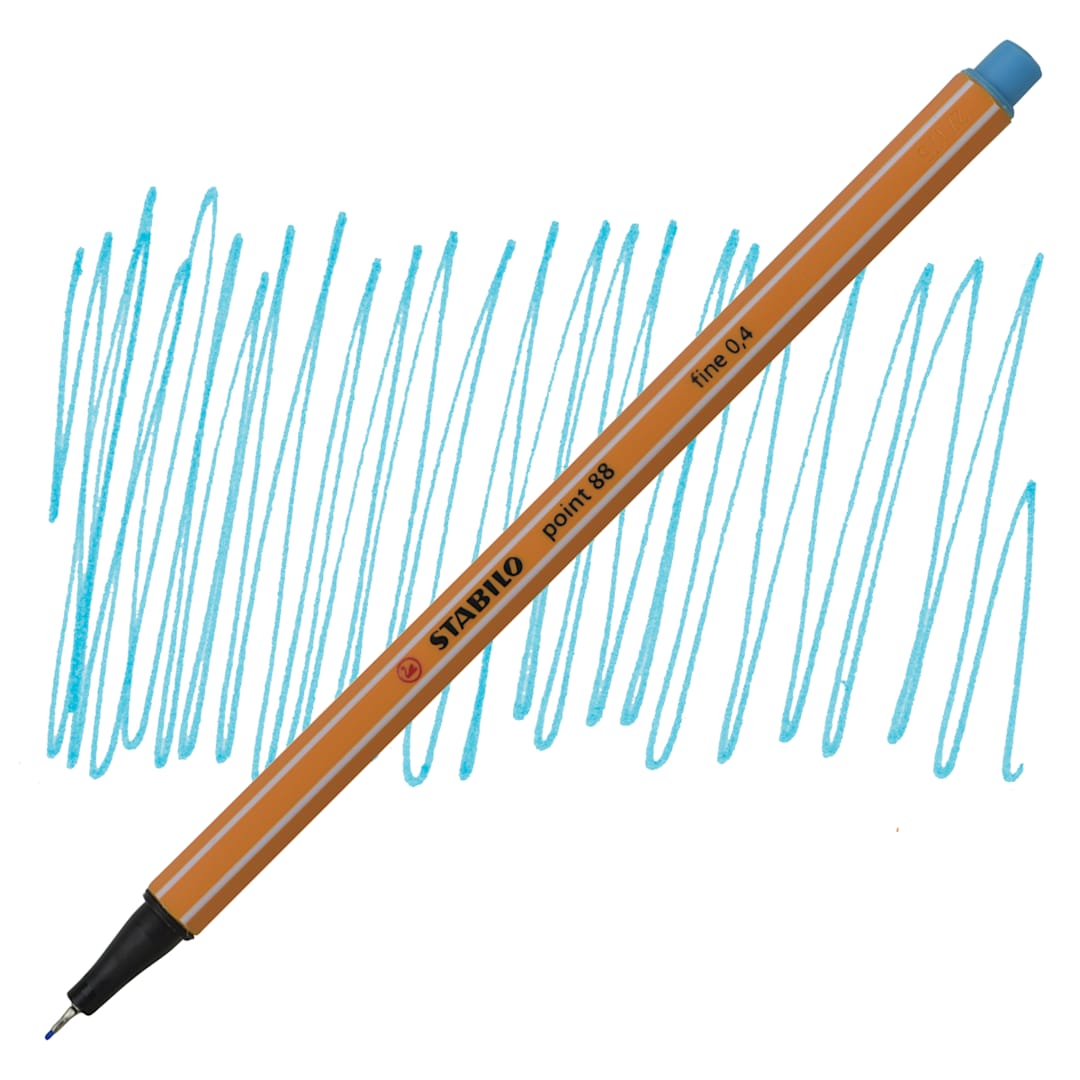 Open in modal - Stabilo Point 88 Fineliner Pen - Azure pen and swatch