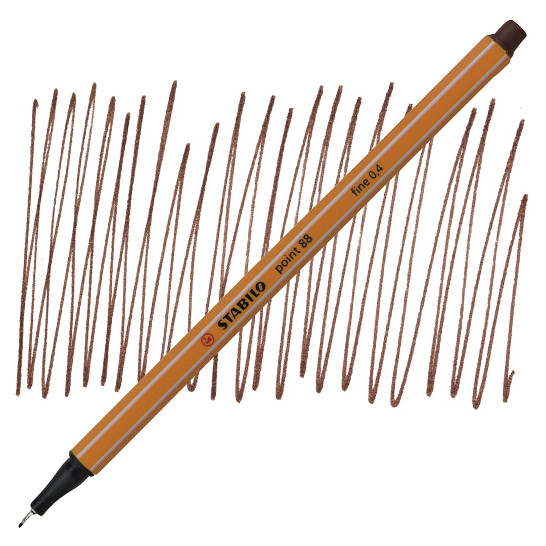 Open in modal - Stabilo Point 88 Fineliner Pen - Brown pen and swatch