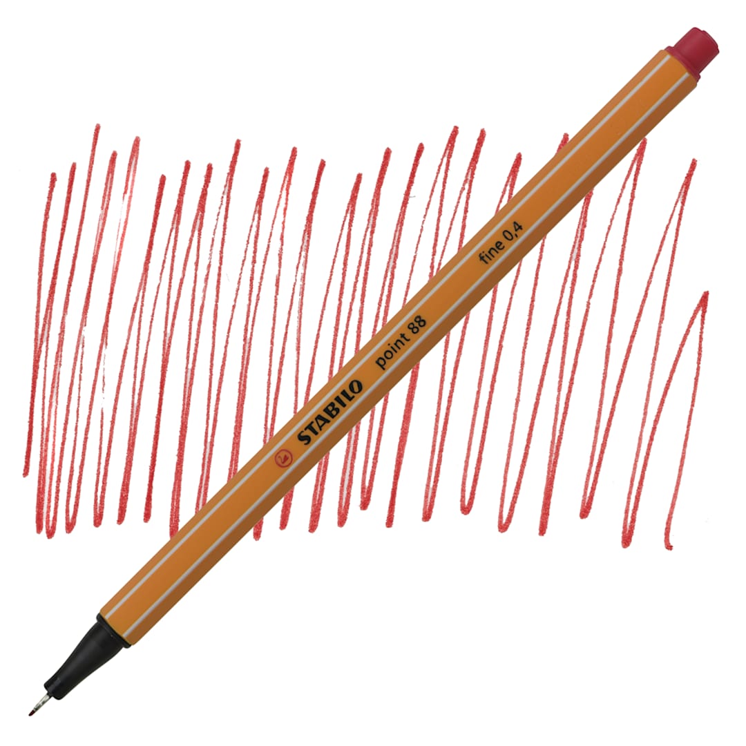 Open in modal - Stabilo Point 88 Fineliner Pen - Crimson pen and swatch