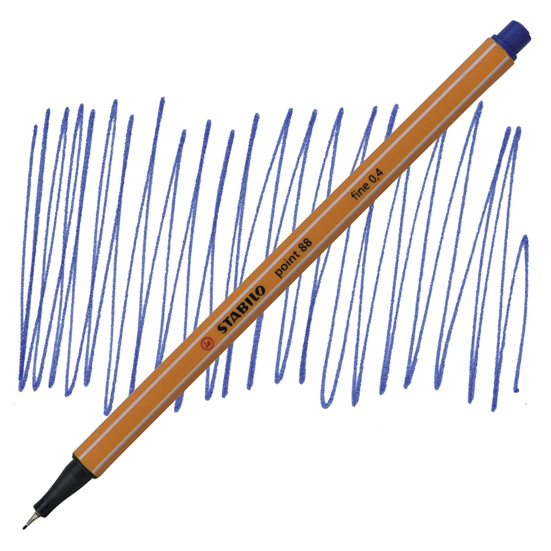 Open in modal - Stabilo Point 88 Fineliner Pen - Dark Blue pen and swatch