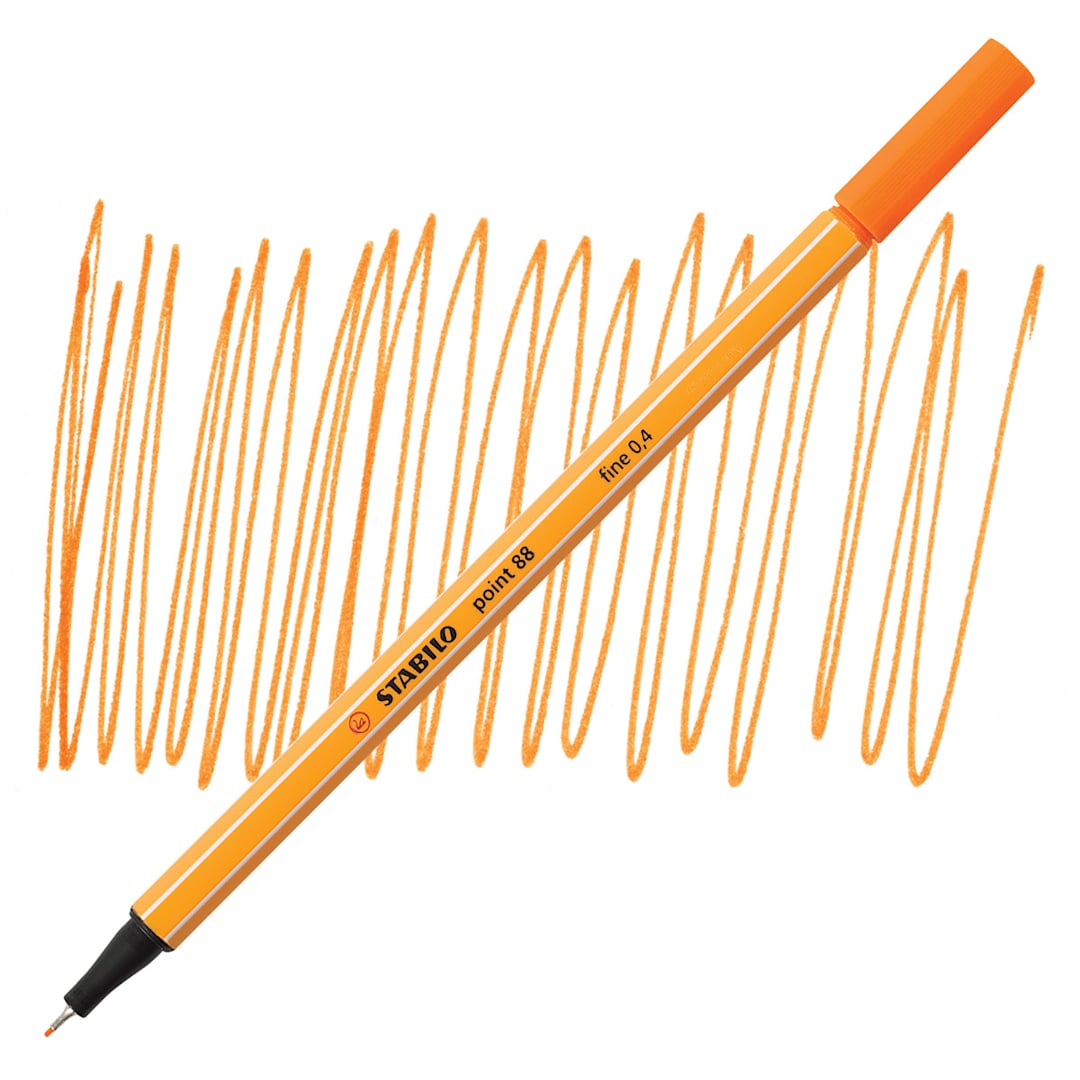Open in modal - Stabilo Point 88 Fineliner Pen - Pale Vermilion pen and swatch