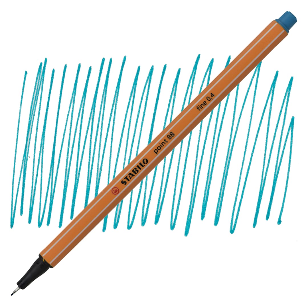 Open in modal - Stabilo Point 88 Fineliner Pen - Turquoise pen and swatch