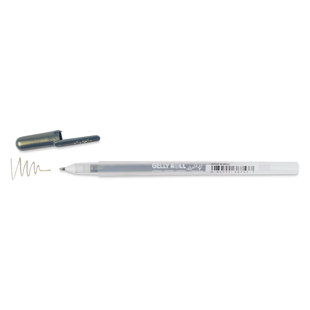 Open in modal - Sakura Gelly Roll Gold-Silver Shadow Pen - Gold/Black, Bold