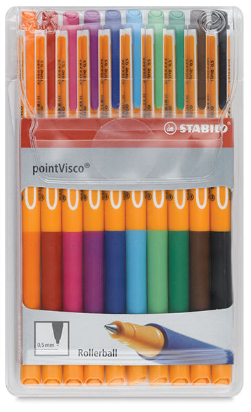 Open in modal - Stabilo Point Visco Pens - Wallet Set of 10 Colors shown