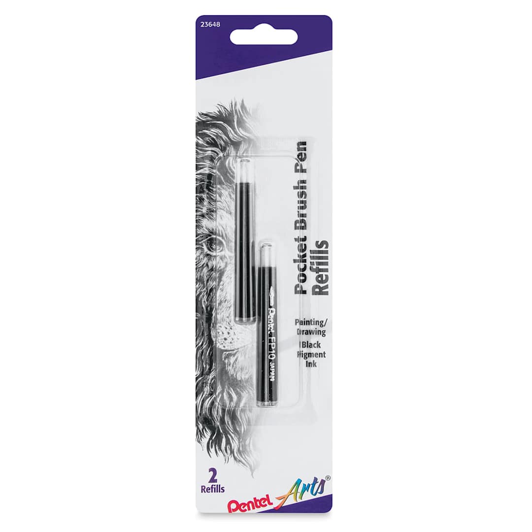 Open in modal - Pentel Pocket Brush Pen Refills - Pkg of 2, Black
