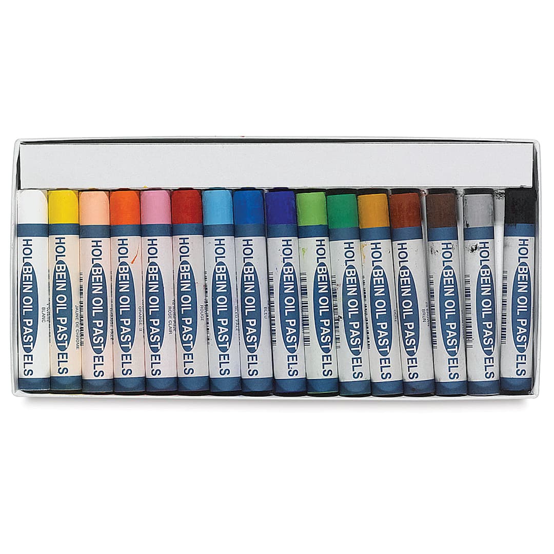 Open in modal - Holbein Academic Oil Pastel Sets - Set of 16 shown open in tray