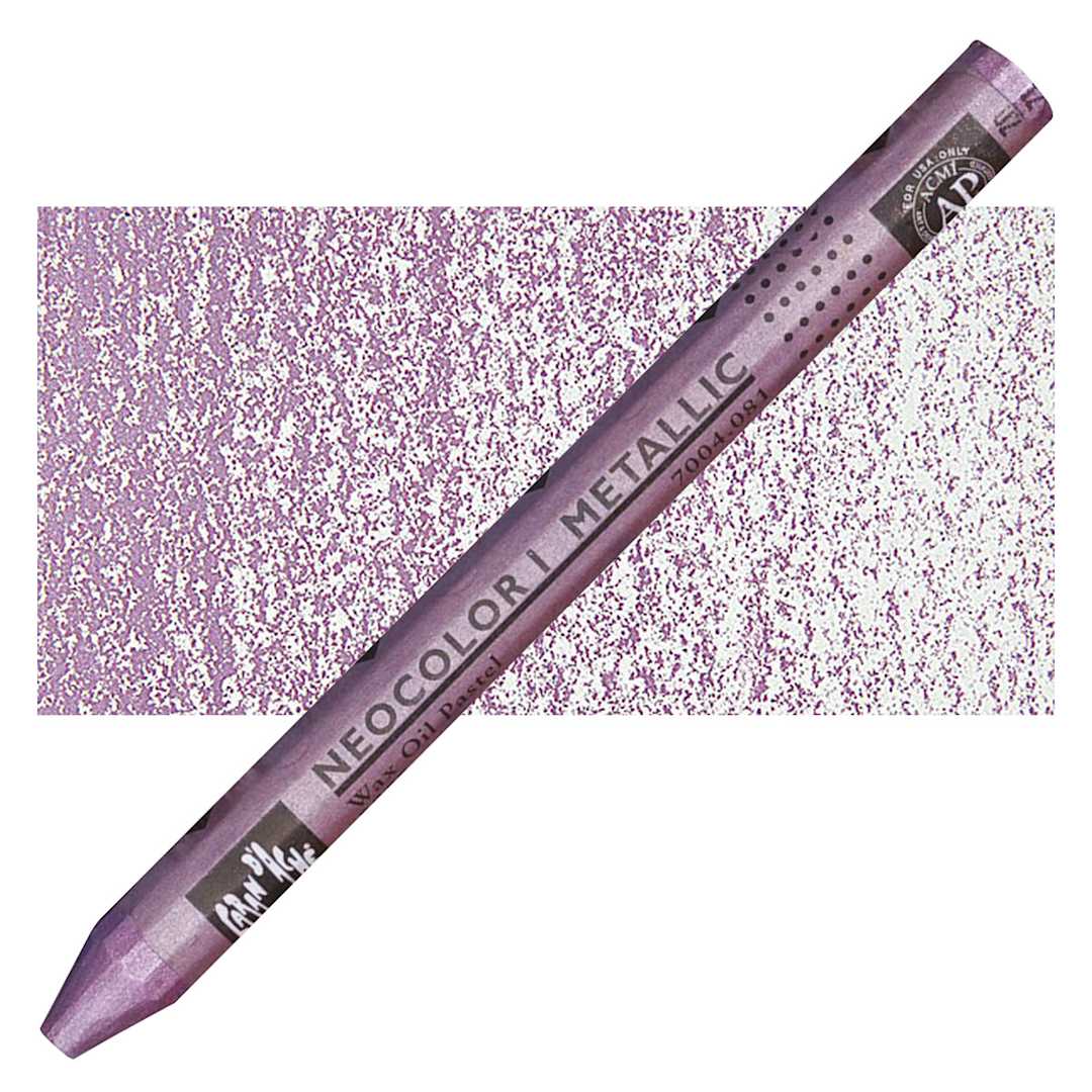 Open in modal - Caran d'Ache Neocolor I Wax Pastel - Pink, Metallic pastel and swatch