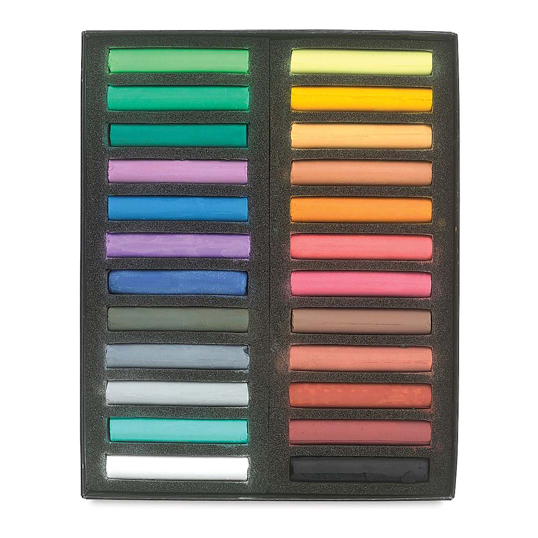 Open in modal - Blockx Soft Pastel Set - Assorted Colors, Set of 24, pastels inside of the packaging