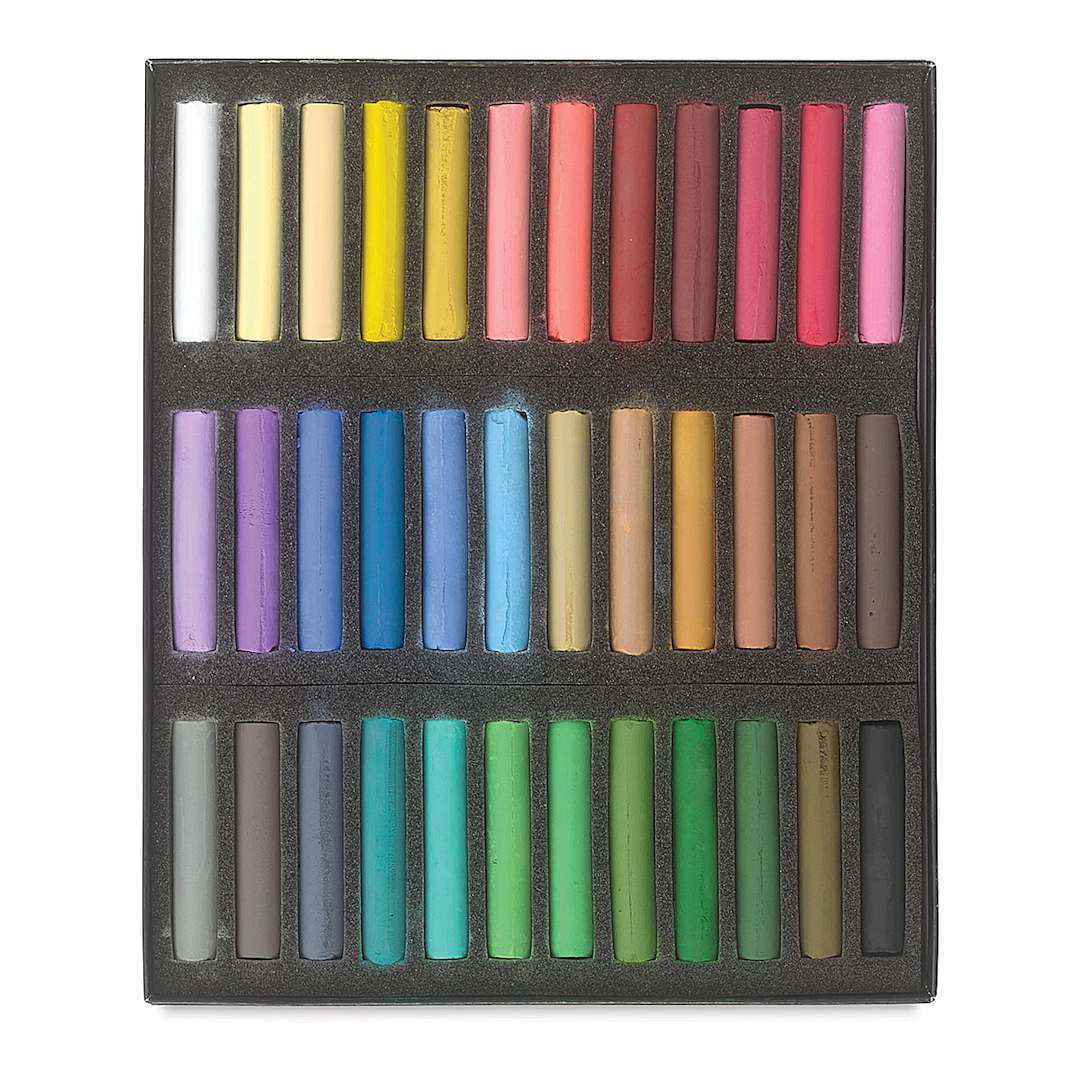 Open in modal - Blockx Soft Pastel Set - Assorted Colors, Set of 36, pastels inside of the packaging