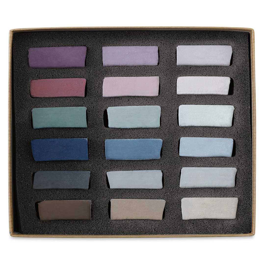 Open in modal - Great American Handmade Pastel Set - Half-Sticks, Try Me! Grey, Set of 18