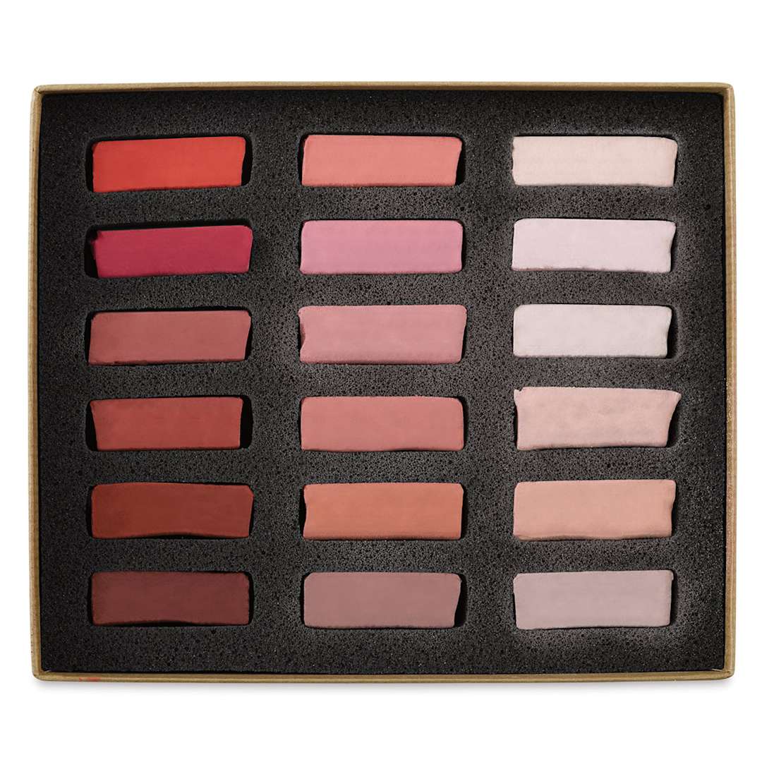 Open in modal - Great American Handmade Pastel Set - Half-Sticks, Try Me! Red, Set of 18