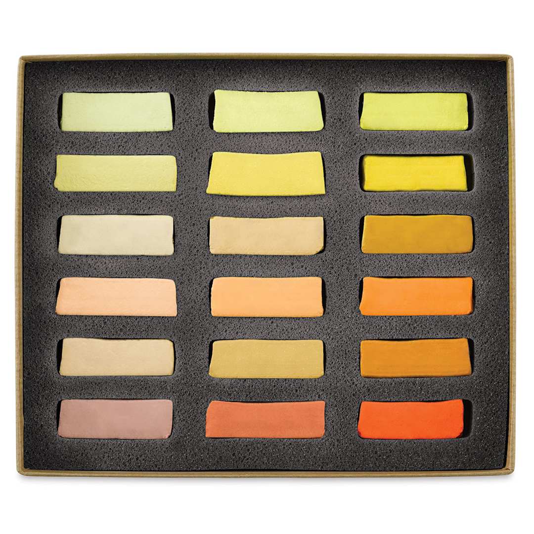 Open in modal - Great American Handmade Pastel Set - Half-Sticks, Try Me! Yellow, Set of 18