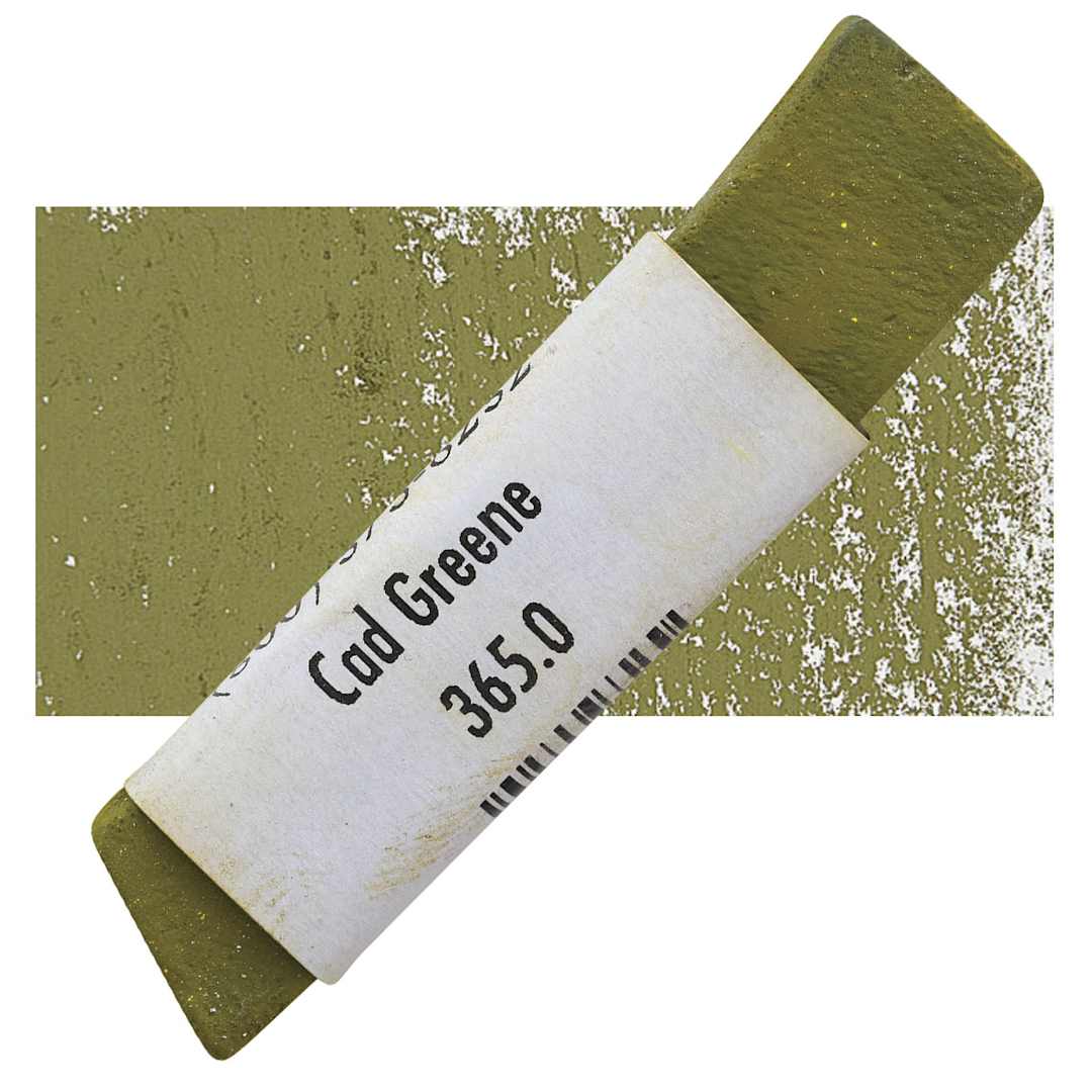Open in modal - Great American Handmade Pastel - Cadmium Green 0, 365.0 pastel and swatch