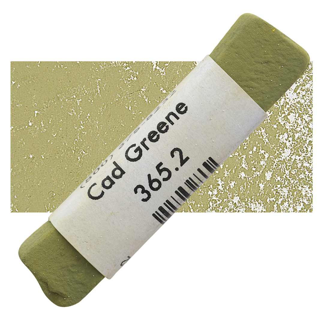 Open in modal - Great American Handmade Pastel - Cadmium Green 2, 365.2 pastel and swatch