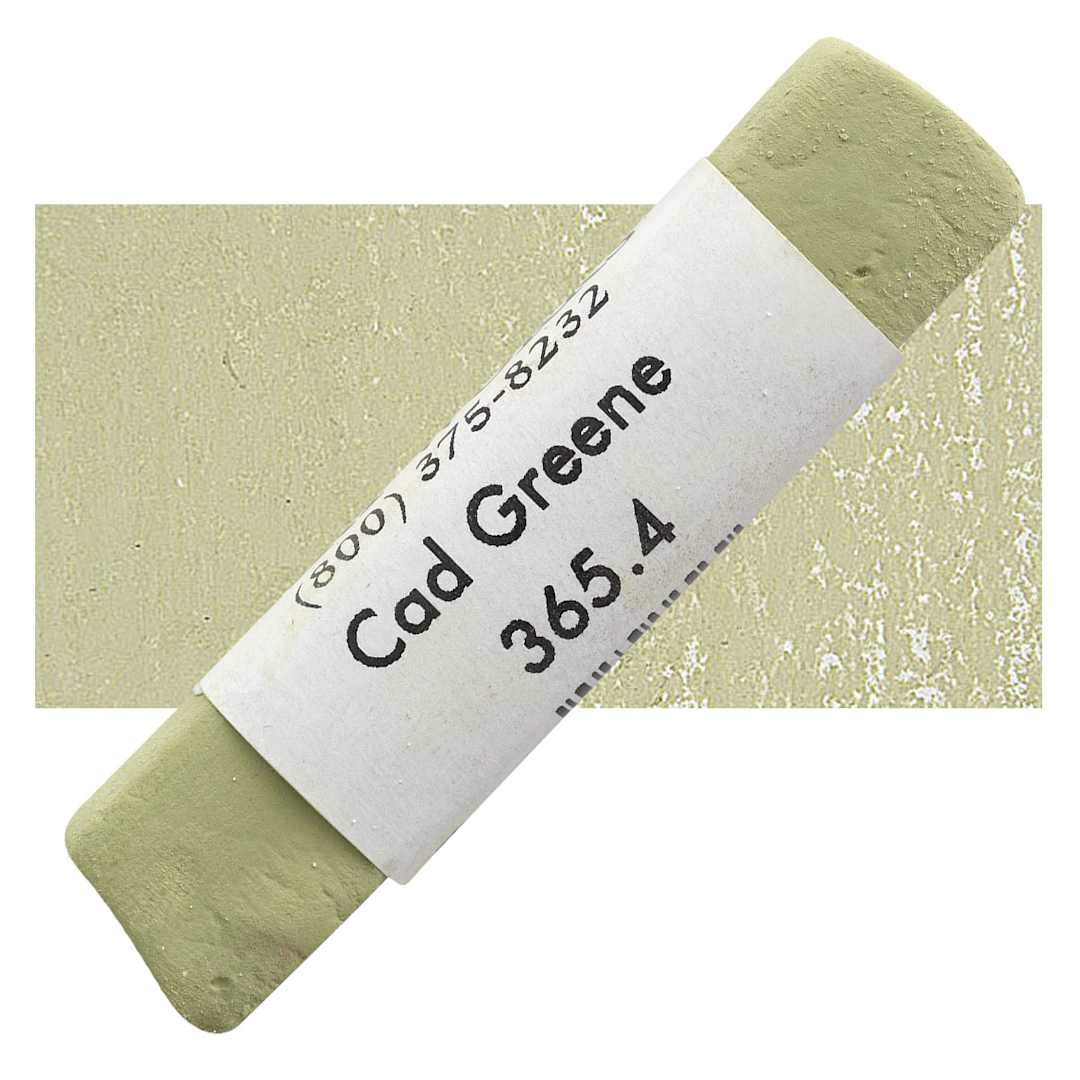 Open in modal - Great American Handmade Pastel - Cadmium Green 4, 365.4 pastel and swatch