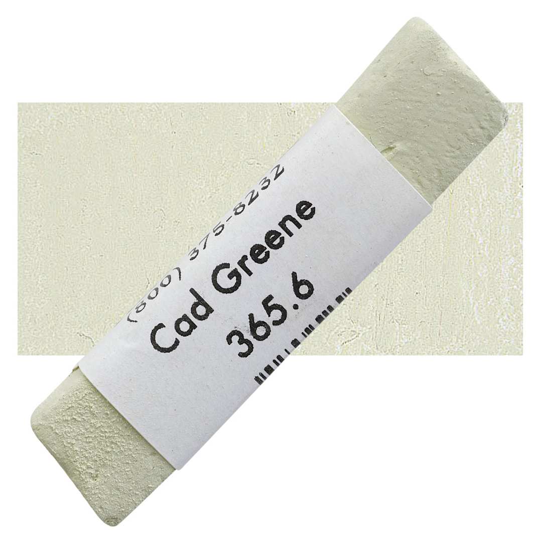 Open in modal - Great American Handmade Pastel - Cadmium Green 6, 365.6 pastel and swatch