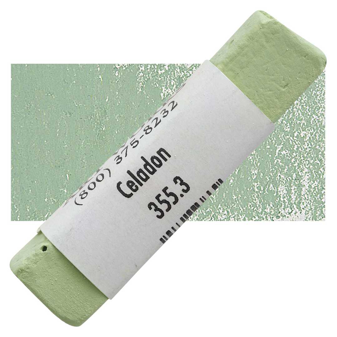 Open in modal - Great American Handmade Pastel - Celadon 3, 355.3 pastel and swatch