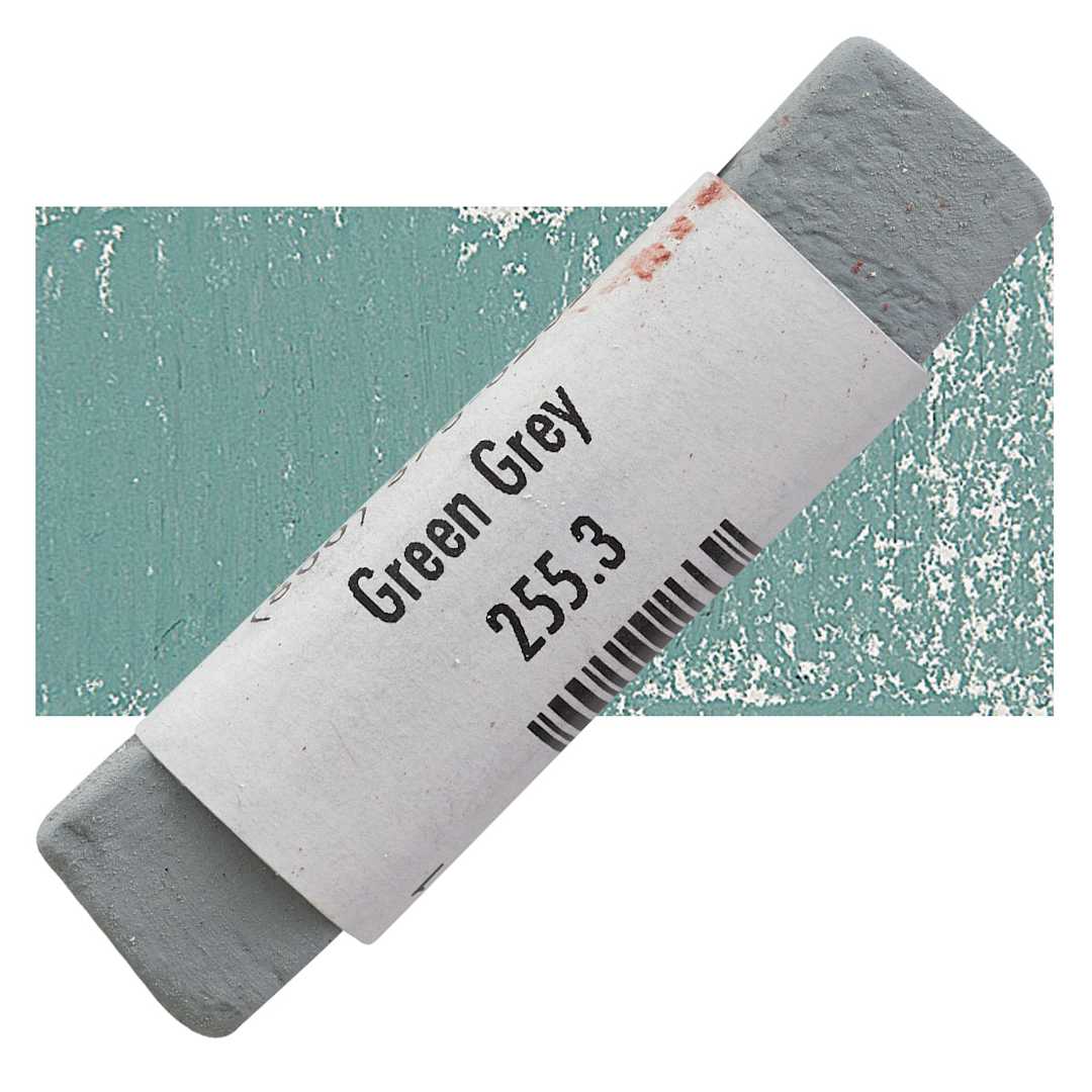 Open in modal - Great American Handmade Pastel - Green Gray 3, 255.3 pastel and swatch