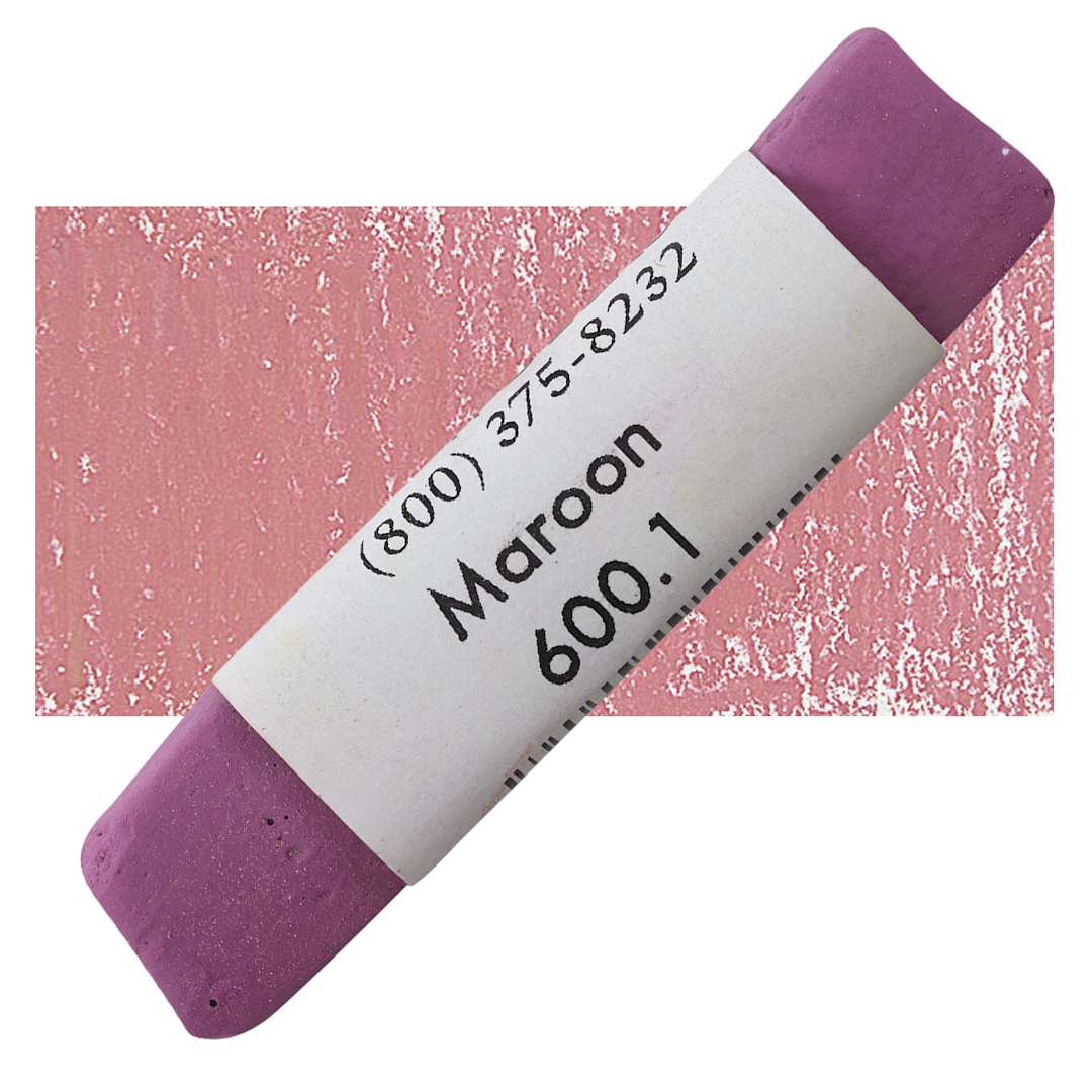 Open in modal - Great American Handmade Pastel - Maroon 1, 600.1 pastel and swatch