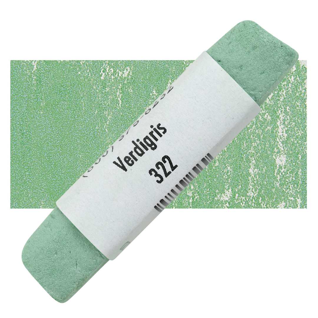 Open in modal - Great American Handmade Pastel - Pearlescent Verdigris, 322 pastel and swatch