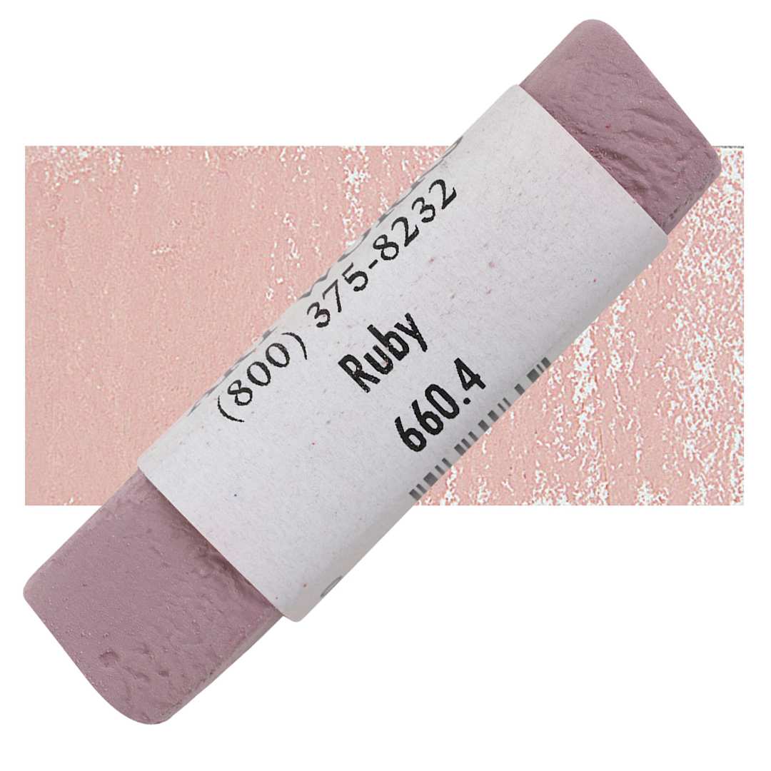 Open in modal - Great American Handmade Pastel - Ruby 4, 660.4 pastel and swatch