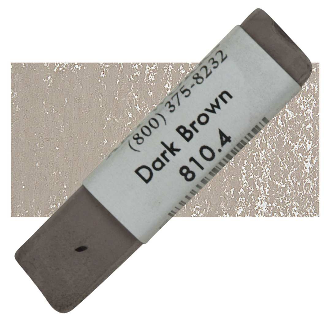 Open in modal - Great American Handmade Pastel - SOM Dark Brown 4, 810.4 pastel and swatch
