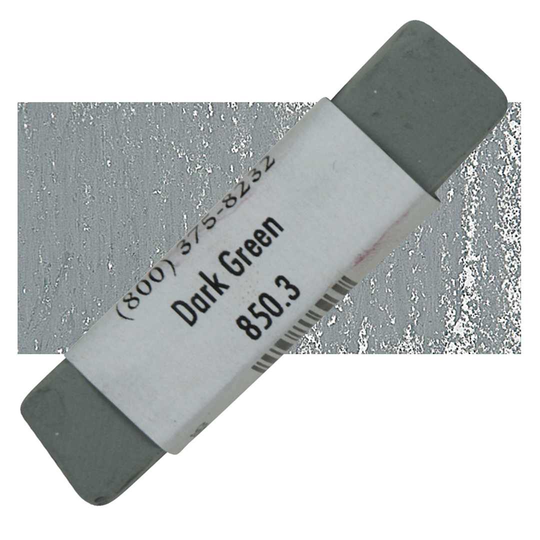 Open in modal - Great American Handmade Pastel - SOM Dark Green 3, 850.3 pastel and swatch