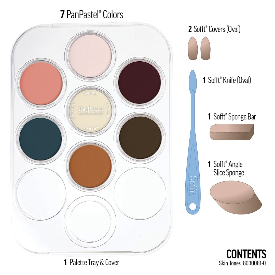 Open in modal - PanPastel Artists' Painting Pastels Set - Skin Tones, Set of 7, contents