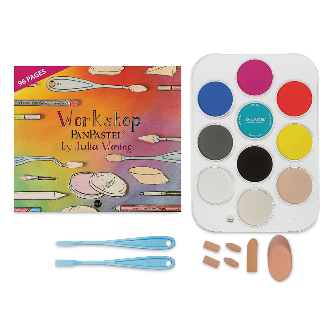 Open in modal - PanPastel Artists' Painting Pastels Set - Julia Woning Starter Set of 10 with Workbook - contents