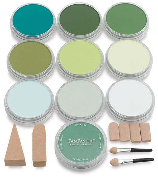 Open in modal - PanPastel Artists' Painting Pastels Greens, Set of 10