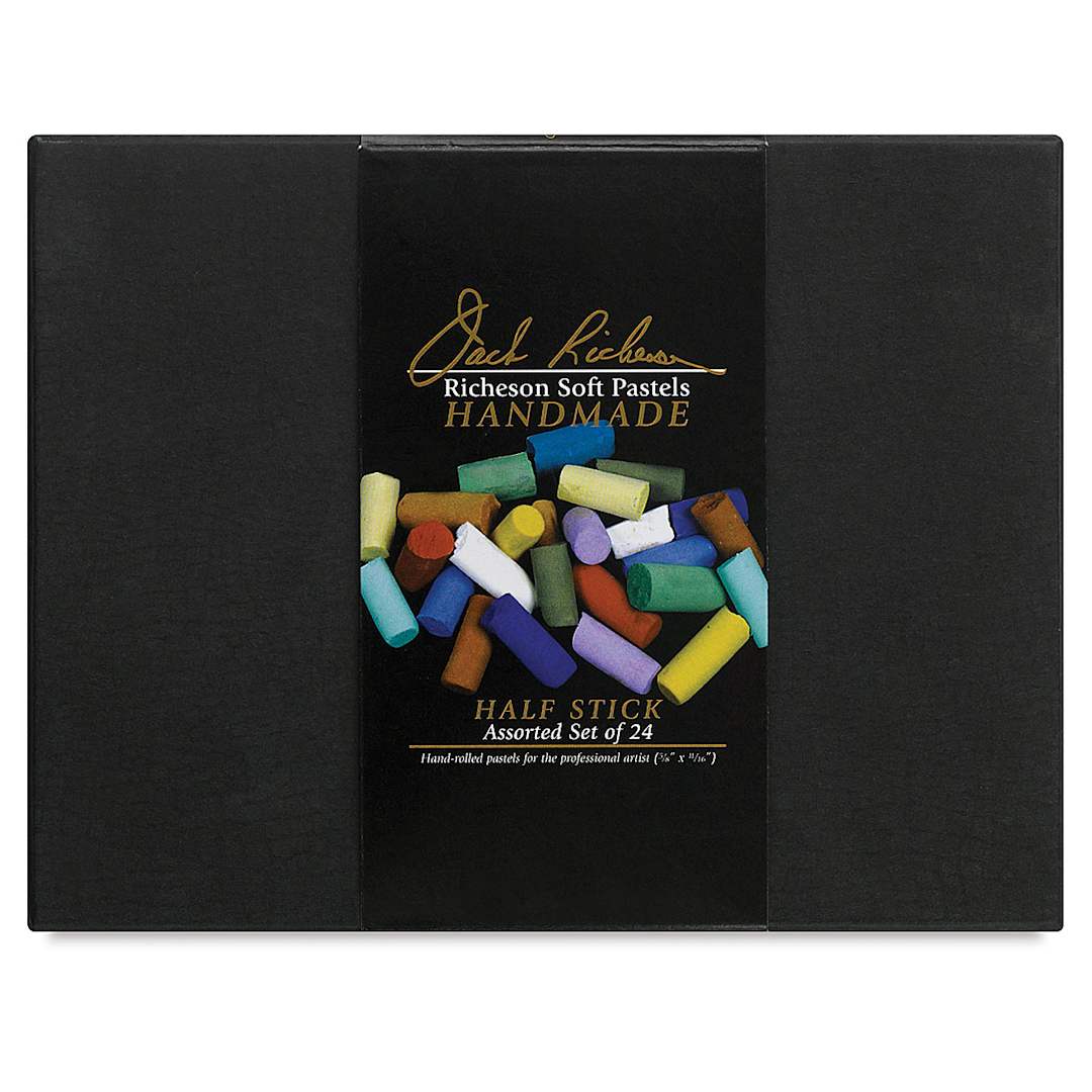 Open in modal - Richeson Handmade Soft Pastels - Assorted Colors, Set of 24, Half Stick (front of packaging)