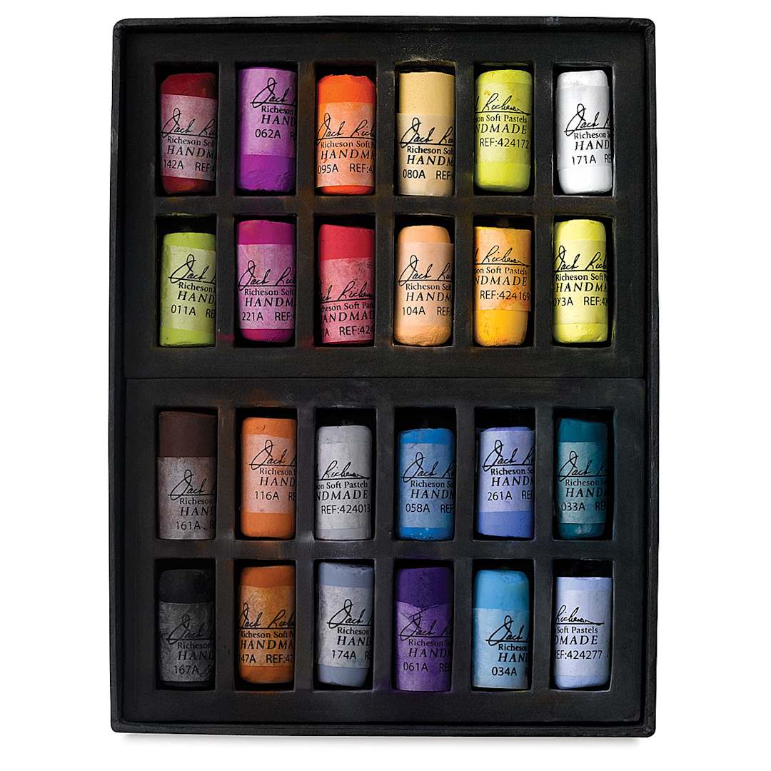 Open in modal - Richeson Handmade Soft Pastels - Assorted Colors, Set of 24, Half Stick (set contents)